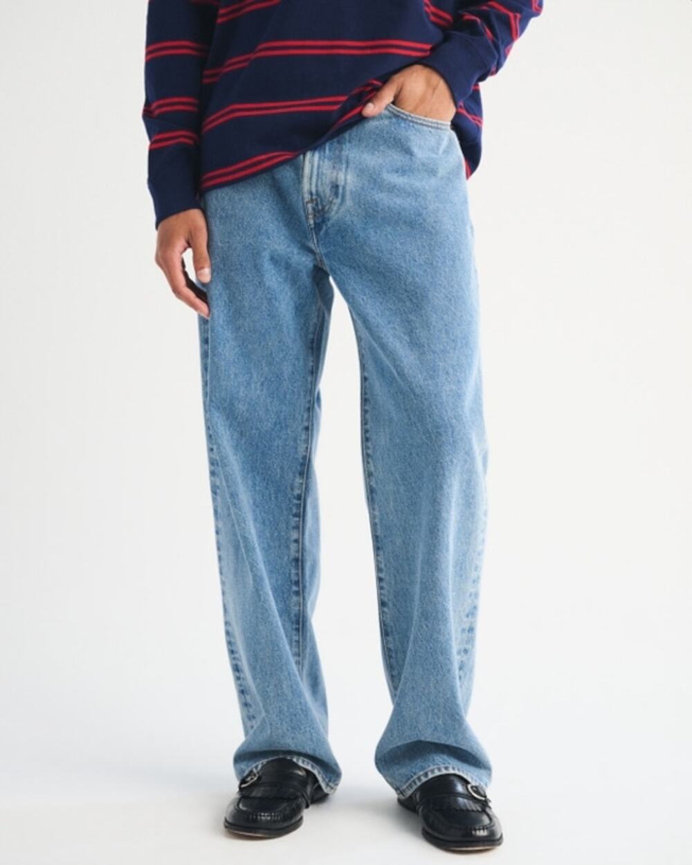 Abercrombie & Fitch Authentic Rigid Denim Baggy Jeans Light Wash Size 29